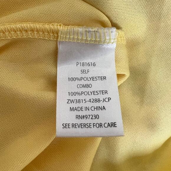 Almost Famous Womens Top XXL Yellow Floral Lace Overlay Ruffle Sleeveless Boho - Picture 6 of 7